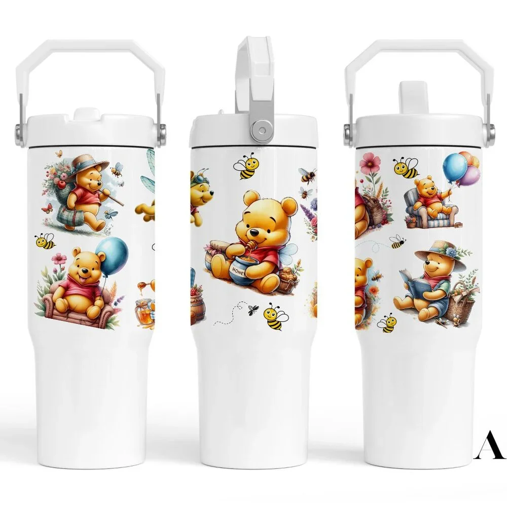 Disney Winnie the Pooh Tiger Piglet Eeyoredonkey 30oz Tumbler Flip Straw Birthda